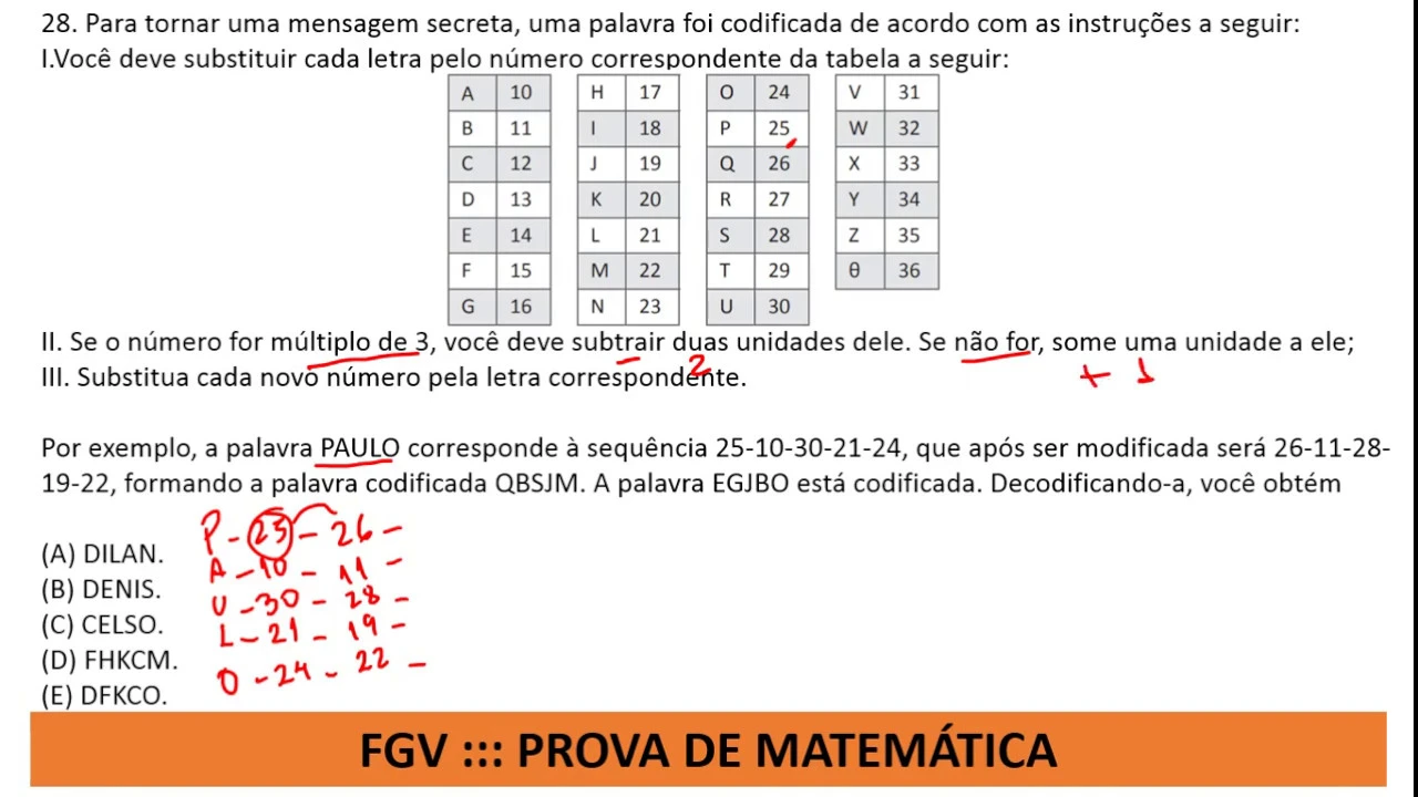 90% ERROU! Raciocínio Lógico Prova de Matemática #FGV Concurso Polícia Militar MA Q28