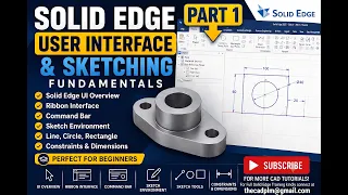 Solid Edge Tutorial for Beginners Complete UI Sketching Training Part-1 Siemens CAD