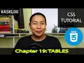 Chapter 19 CSS Tutorial - Tables
