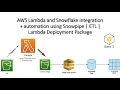 AWS Lambda and Snowflake integration automation using Snowpipe ETL Lambda Deployment Package