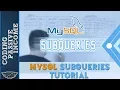 MySQL Tutorial For Beginners MySQL SubQueries Tutorial
