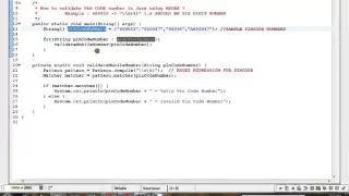 HOW TO VALIDATE PIN CODE NUMBER IN JAVA USING REGEX