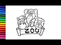 How to Draw a Zoo - Step by Step Drawing Tutorial for Kids