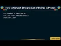 How to Convert String to List of Strings in Python