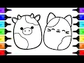 Conner The Cow and Cam The Cat Squishmallows Coloring Pages Squishmallows Coloring Book s Art
