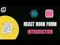 REACT HOOK FORM - INTRODUCTION