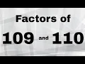 Factors of 109 and 110