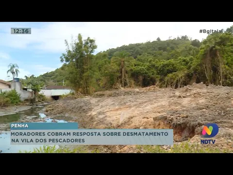 Moradores cobram resposta sobre desmatamento na Vila dos Pescadores em Penha
