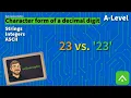Character form of a decimal digit The difference between characters and integers
