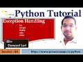 Exception Handling in Python Python Tutorial for Beginners