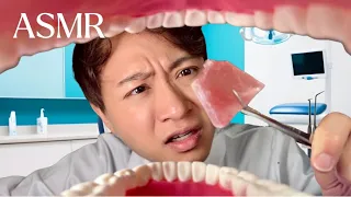 asmr dentist eats candy from your teeth and cleans it 