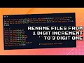 Upgrade file names to 3 digits increment - Easy Tutorial