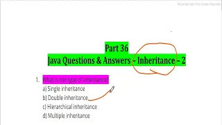 Inheritance Java Language MCQ for Interview Placement Exam