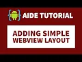Add WebView In Android App Using AIDE - Tutorial