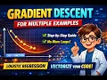 Gradient Descent for m Examples Step-by-Step