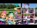 Playhouse Elsa Anna toddlers visit Jasmine - LOL doll house of surprises