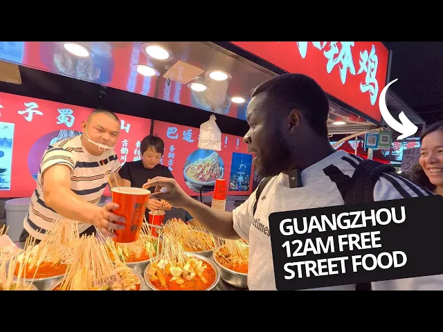 Black Man’s First Time Eating Street Food in Guangzhou at Night