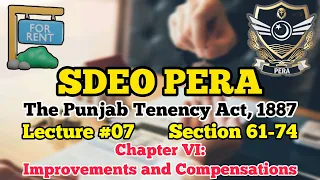 SECTION 61-74 THE PUNJAB TENANCY ACT 1887 SDEO PERA Law Paper