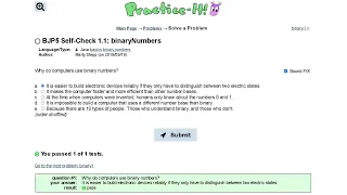 Java Practice-it Introduction to Java Programming Self-Check 1 1 binaryNumbers