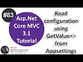 Read configuration using GetValue method from appsettings json file Asp Net Core tutorial