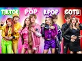 Lagu KPop vs TikTok vs Pop vs Rock Couple! One Color Challenge for Couples
