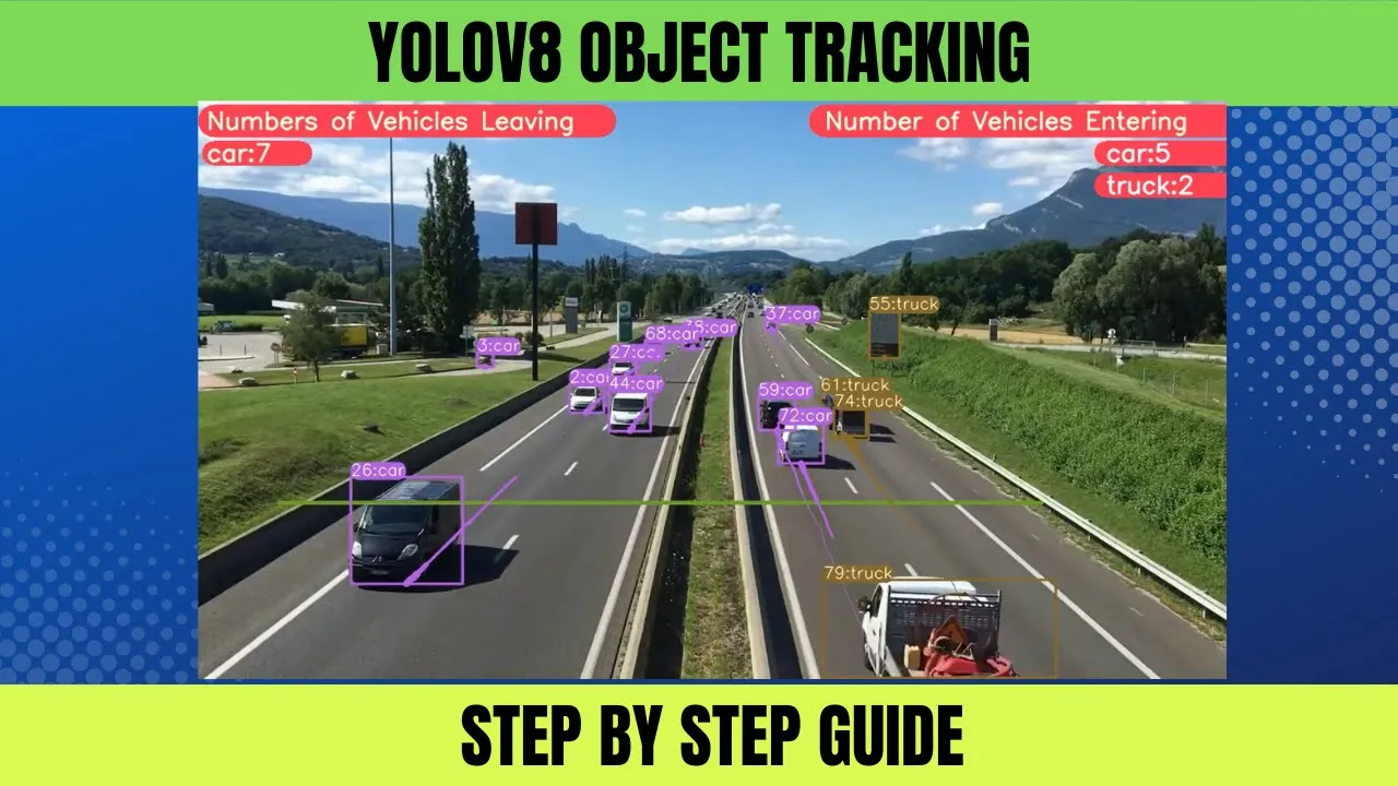 Real-Time Object Tracking using YOLOv8 and DeepSORT \| Vehicles Counting (Vehicles Entering& Leaving)