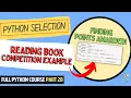 Reading Book Competition Example Python Course for Beginners Full Python Course Part 28