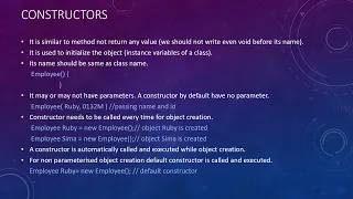 Lesson 10 CoreJava8 Ruby Objects and Classes Constructors