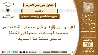 ما صحة الحديث من قال سبحان الله العظيم وبحمده غرست له شجرة في الشيخ صالح بن محمد اللحيدان  ما صحة الحديث من قال سبحان الله العظيم وبحمده غرست له شجرة في الشيخ صالح بن محمد اللحيدان