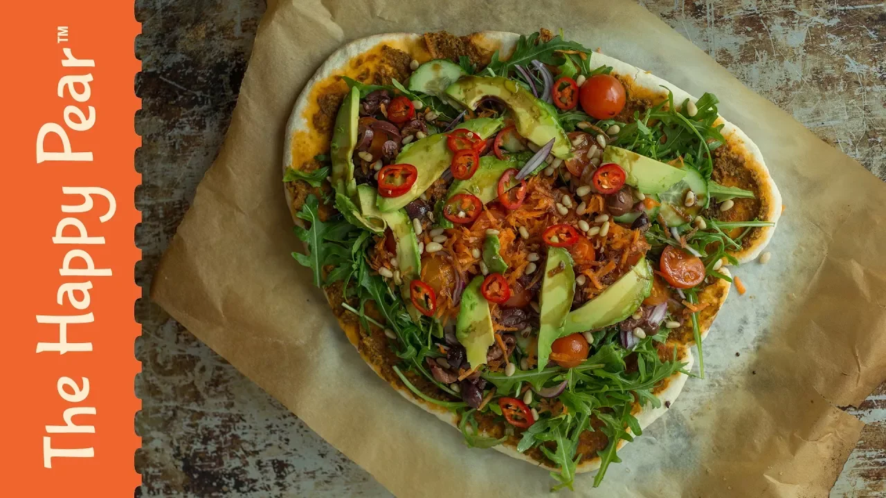 VEGAN SALAD PIZZA   THE HAPPY PEAR