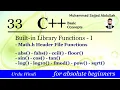 C Built-in Library Functions I - math h Header File Functions