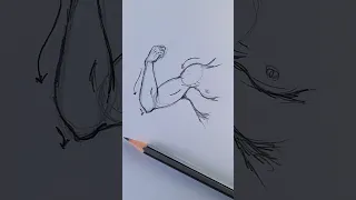 Best Trick To Draw A Muscular Arm Art Shorts Satisfying Drawing Tutorial Howto Howtodraw 