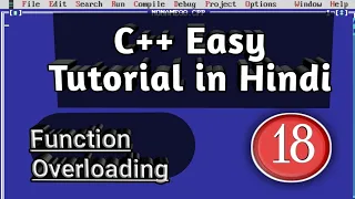 Function Overloading in c complete c tutorials HINDI Turbo c