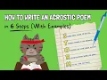 How to Write an Acrostic Poem in 6 Easy Steps With Examples
