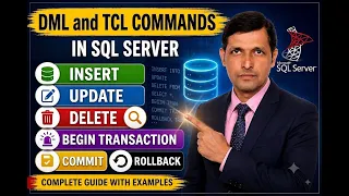 DML and TCL Commands in SQL Server INSERT UPDATE DELETE COMMIT ROLLBACK SAVEPOINT-Part-07