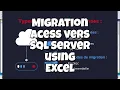 Migration Acess vers Sql server using excel