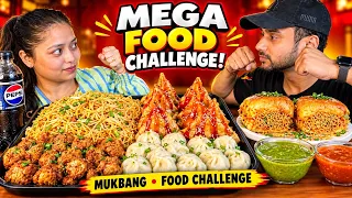 Eating Mega Food Challenge | Unlimited Street Food Battle | Couple Challenge