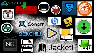 Overview of Radarr Sonarr Lidarr Sickrage Sickchill Medusa Usenet NZB Sabnzbd Prowlarr Jacket
