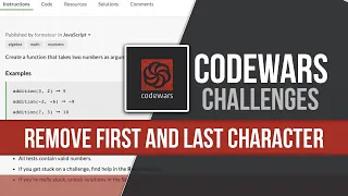 Remove First and Last Character Codewars JavaScript Tutorial
