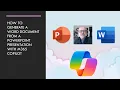 Creating a Word document from a PowerPoint with M365 Copilot