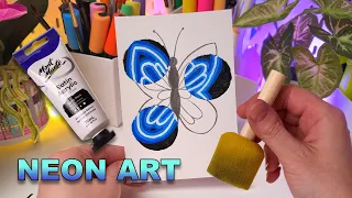 Butterfly with Neon Art Technique 🦋