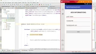 Yash Softech Tutorials how to INSERT data in SQLITE DATABASE