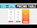 HTML CSS Awesome Pricing Table