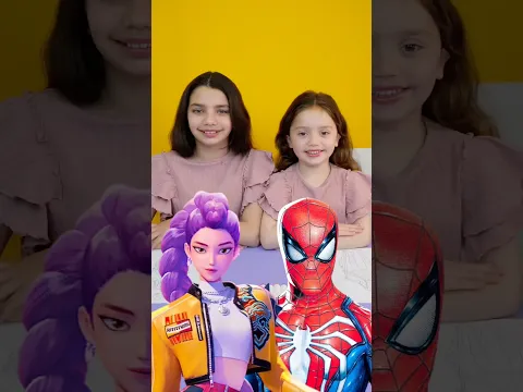 2 colores 💜 RUMI x SPIDERMAN! 🕷️Las Pequeñas colorean! #challenge #art