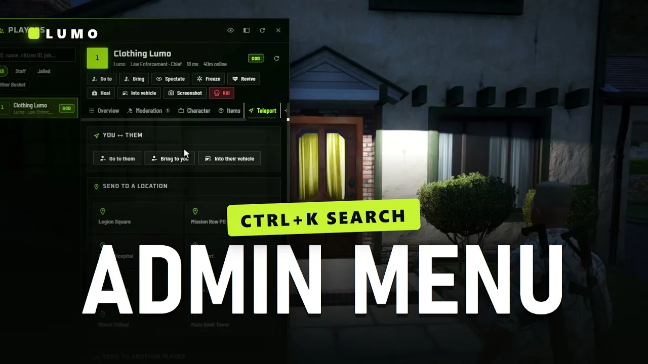 ​Lumo Admin Menu — Staff Console (Escrow)