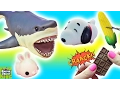 What s Inside Squishy Shark Toys Snoopy Squishy Cracking Chocolate Ocean Goo Slime
