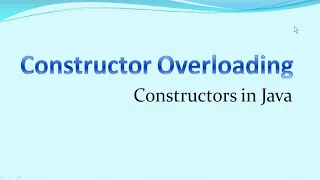 Constructor Overloading Concept Explained Program Example Java ICSE