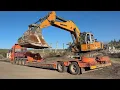 Lagu Loading \u0026 Transporting Two Liebherr 974 Excavators On Site - Labrianidis Mining Works - 4k