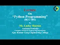 STRING PYTHON PROGRAMMING LECTURE 02 BY MS LUCKY SHARMA AKGEC