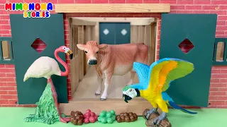 ¡TOC TOC!🚪Descubriendo ANIMALES para niños 🐮 Flamenco Guacamaya Vaca Caballo ✨ Mimonona Stories